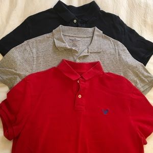 3 American Eagle polos